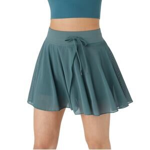 Halara Blue blue Green Large Mesh Flowy Mini Skort NWT